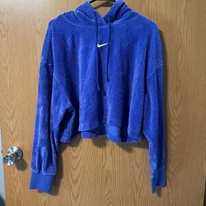 Nike Womens purple cropped hoodie